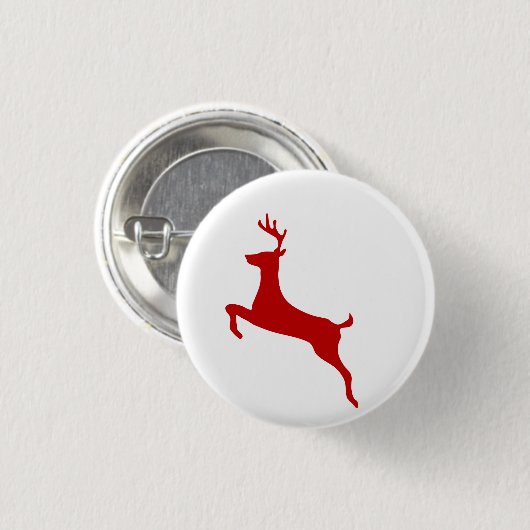 Christmas Reindeer Button - Fun Holiday Stocking S (Voorkant /achterkant)