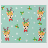 Christmas Reindeer Cadeaupapier (Vlak)
