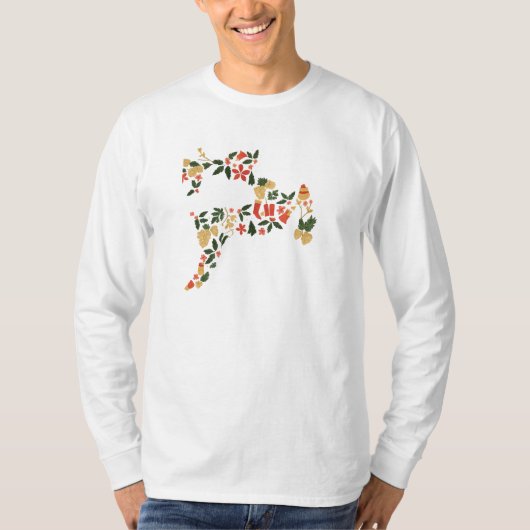 Christmas Reindeer Collage – Festive Holida T-shirt (Voorkant)