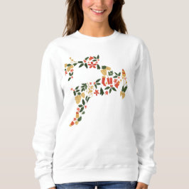 Christmas Reindeer Collage Hoodie – Festive Holida Trui