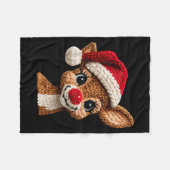 Christmas Reindeer Crochet Cute Merry Christmas Re Fleece Deken (Voorkant (Horizontaal))