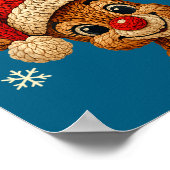 Christmas Reindeer Crochet Cute Merry Christmas Re Poster (Hoek)