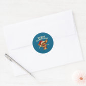 Christmas Reindeer Crochet Cute Merry Christmas Re Ronde Sticker (Envelop)