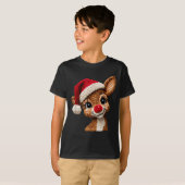 Christmas Reindeer Crochet Cute Merry Christmas Re T-shirt (Voorkant volledig)