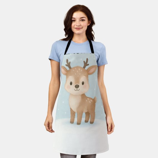 christmas reindeer cute festive cooking schort (Gedragen)