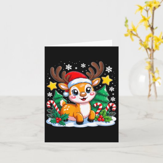Christmas Reindeer Funny Xmas Squad Boys Girls Tod Kaart (Gele Bloem)