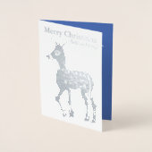 Christmas Reindeer Gold Foil Wenskaart Folie Kaarten (Voorkant)