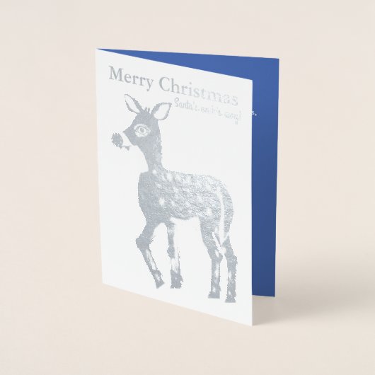Christmas Reindeer Gold Foil Wenskaart Folie Kaarten (Voorkant)