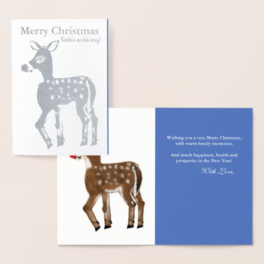 Christmas Reindeer Gold Foil Wenskaart Folie Kaarten (Display)