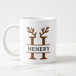 Christmas Reindeer holiday Mug, Custom winter  Grote Koffiekop