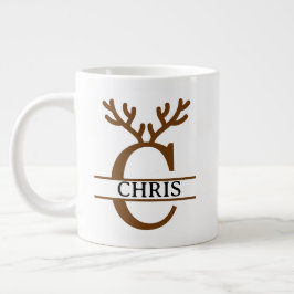 Christmas Reindeer holiday Mug, Custom winter  Grote Koffiekop