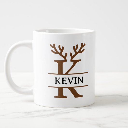 Christmas Reindeer holiday Mug, Custom winter  Grote Koffiekop (Links)