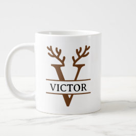 Christmas Reindeer holiday Mug, Custom winter  Grote Koffiekop