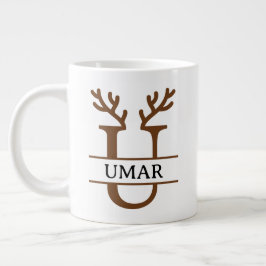 Christmas Reindeer holiday Mug, Custom winter  Grote Koffiekop