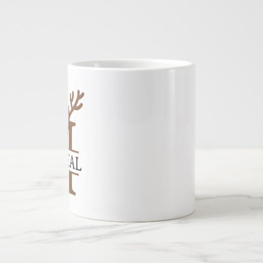 Christmas Reindeer holiday Mug, Custom winter Grote Koffiekop (Voorkant)