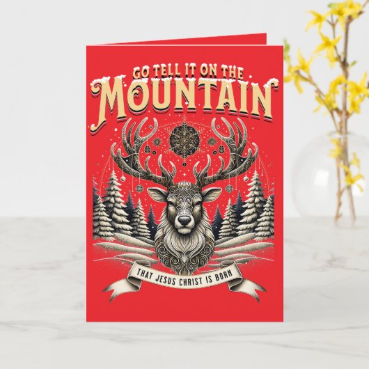 Christmas Reindeer Kaart (Gele Bloem)