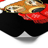 Christmas Reindeer Lights Gles Santa Hat Deer Xmas Poster (Hoek)