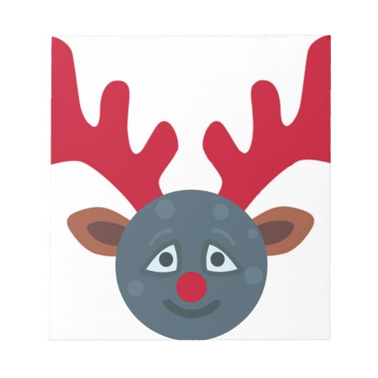 christmas reindeer moon emoji notitieblok (Voorkant)