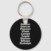 Christmas Reindeer Names - Uni-adults, Black, Smal Sleutelhanger (Voorkant)