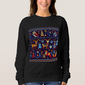 Christmas Reindeer Nordic Pattern Sweatshirt 