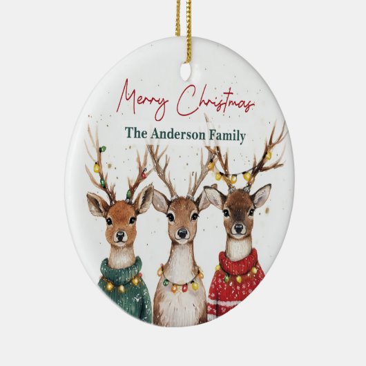 Christmas Reindeer Ornament | Custom Name (Rechts)