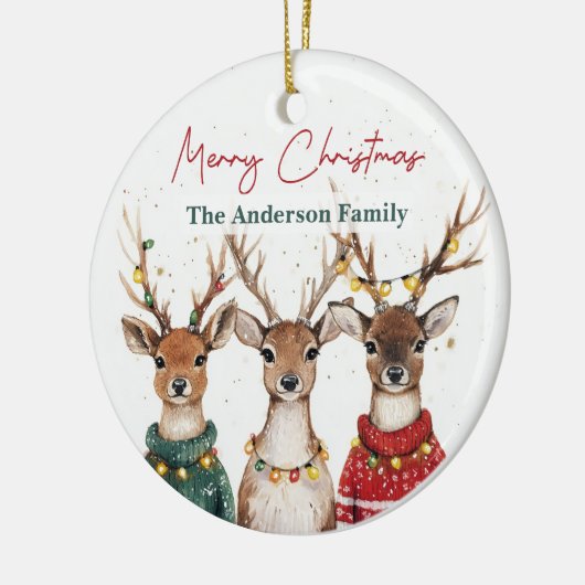 Christmas Reindeer Ornament | Custom Name (Links)