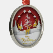 Christmas Reindeer Ornament – Paper Art Style (Rechts)