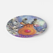 Christmas Reindeer Paper Plates Papieren Bordje (Gekanteld)