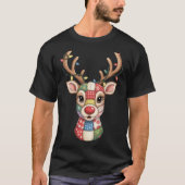 Christmas Reindeer Patchwork Men Women Kids Cute R T-shirt (Voorkant)