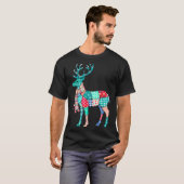 Christmas Reindeer Patchwork Reindeer Men Women Ki T-shirt (Voorkant volledig)