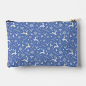 Christmas Reindeer Pattern Blue with Text Etui (Achterkant)