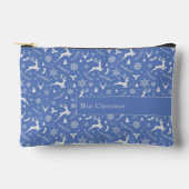 Christmas Reindeer Pattern Blue with Text Etui (Voorkant)