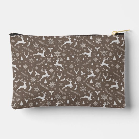 Christmas Reindeer Pattern Brown with Text Etui (Achterkant)