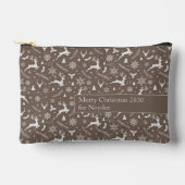 Christmas Reindeer Pattern Brown with Text Etui (Voorkant)