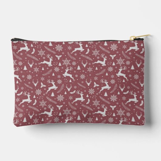 Christmas Reindeer Pattern Red with Text Etui (Achterkant)