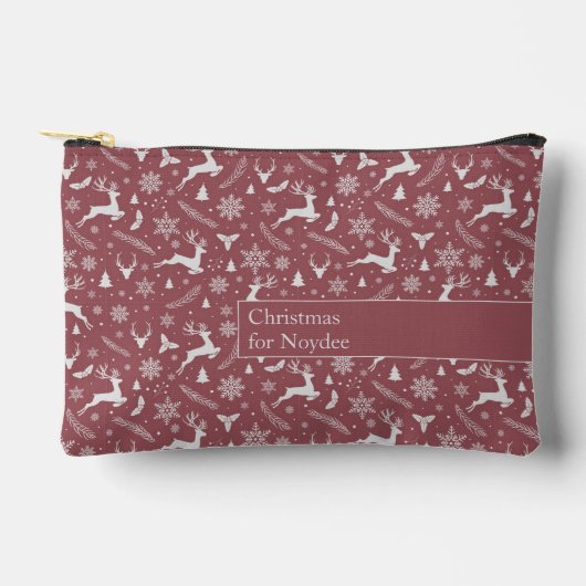 Christmas Reindeer Pattern Red with Text Etui (Voorkant)