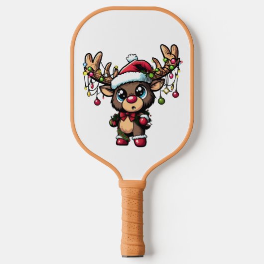 Christmas Reindeer Pickleball Paddle (Voorkant)