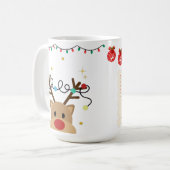 Christmas Reindeer – Powered by Hot Cocoa & Cheer Koffiemok (Voorkant links)