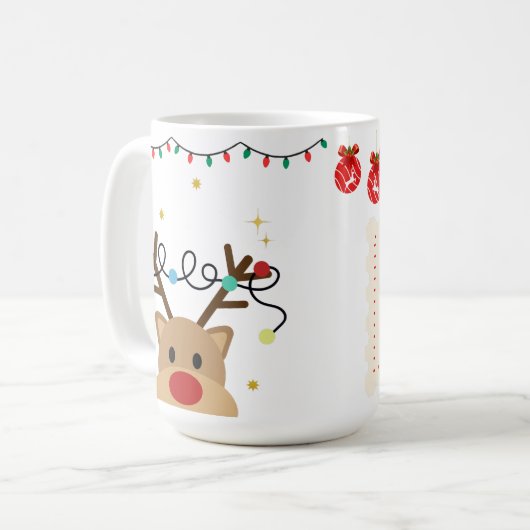 Christmas Reindeer – Powered by Hot Cocoa & Cheer Koffiemok (Voorkant links)