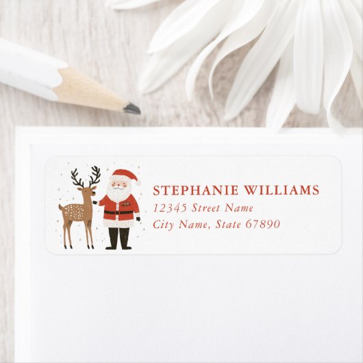Christmas Reindeer Return Address Labels (Insitu)