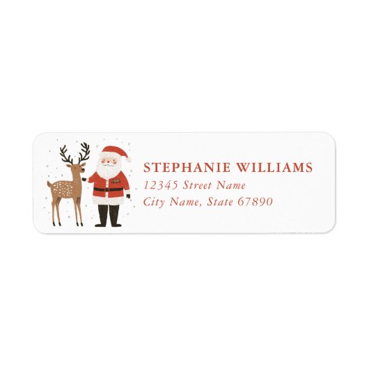 Christmas Reindeer Return Address Labels (Voorkant)