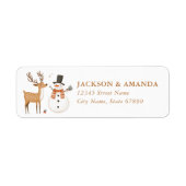 Christmas Reindeer Return Address Labels (Voorkant)