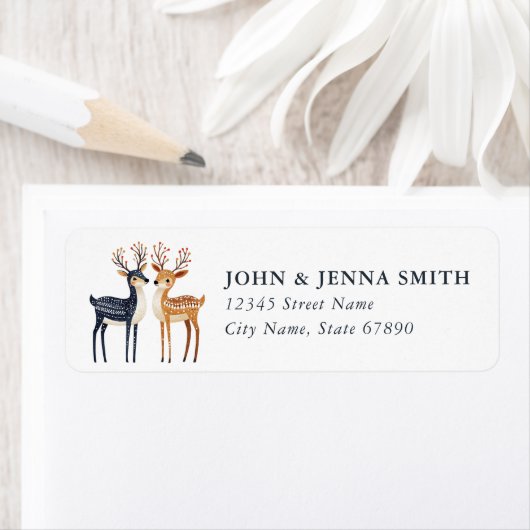Christmas Reindeer Return Address Labels (Insitu)