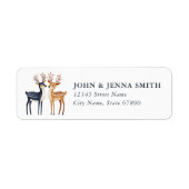 Christmas Reindeer Return Address Labels (Voorkant)