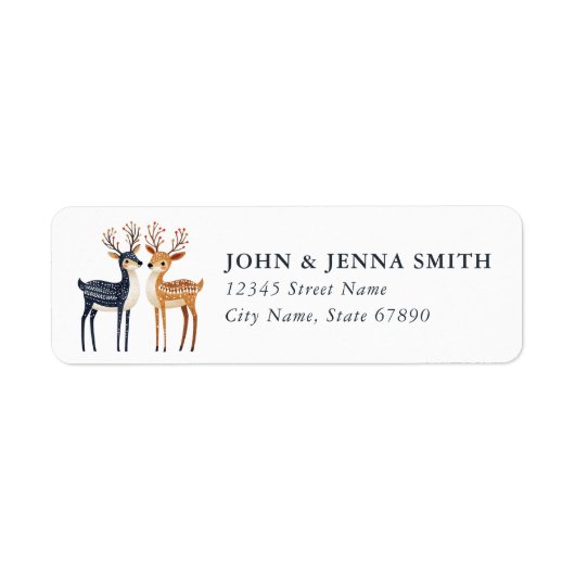 Christmas Reindeer Return Address Labels (Voorkant)