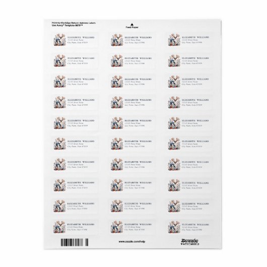 Christmas Reindeer Return Address Labels (Full Sheet)