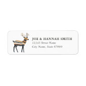Christmas Reindeer Return Address Labels (Voorkant)