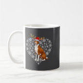 Christmas Reindeer Santa Hat Basenji Lovers Xmas Koffiemok (Links)