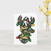 Christmas Reindeer Silhouette Camo Xmas Lights Men Kaart (Gele Bloem)