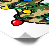 Christmas Reindeer Silhouette Camo Xmas Lights Men Poster (Hoek)